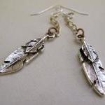 Sterling Silver Dangle Feather Earrings