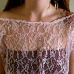 Pink Lace See Through Crop Top