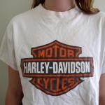 White Harley Davidson Crop Top